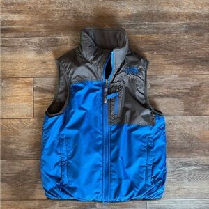 The North Face Reversible Kids Blue and Gray Vest, Size Small
